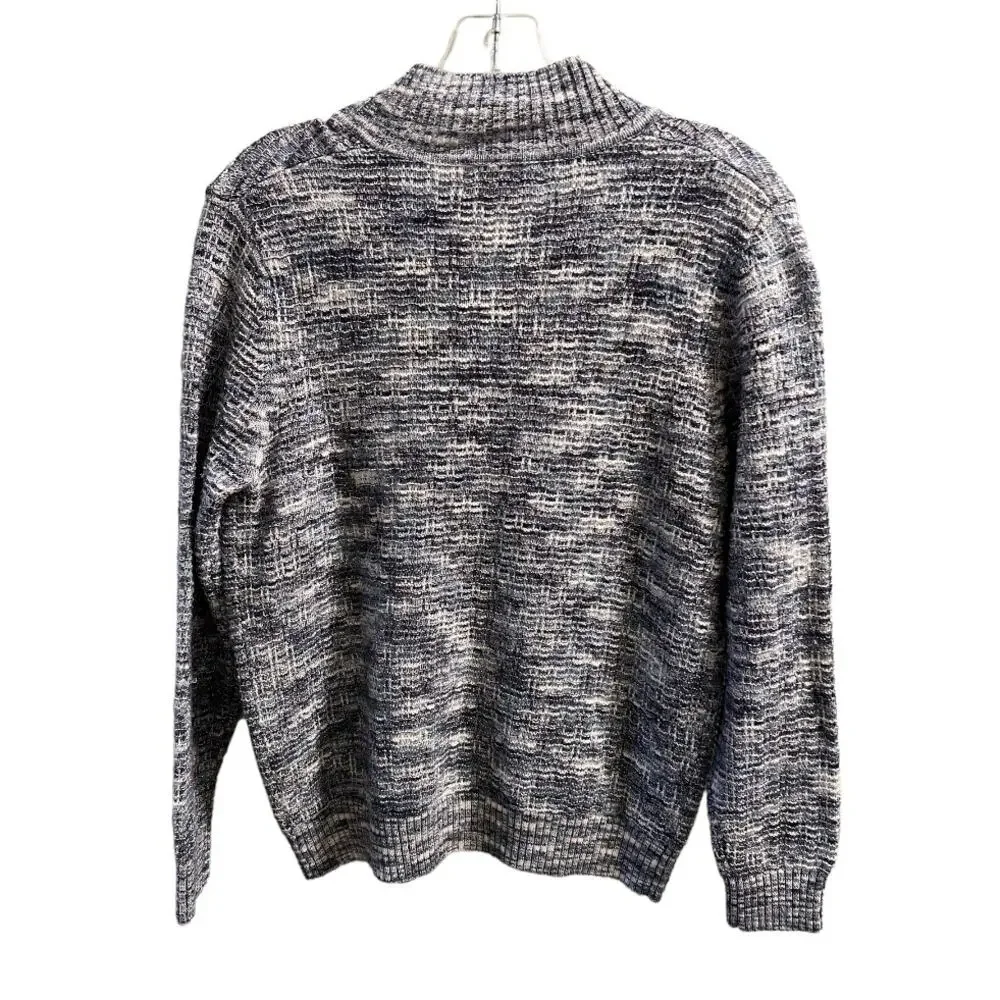 Drapes & Damons Quarter Zip Pullover Sweater Sz Mp Petite Blue White Knit Comfy - Picture 8 of 9